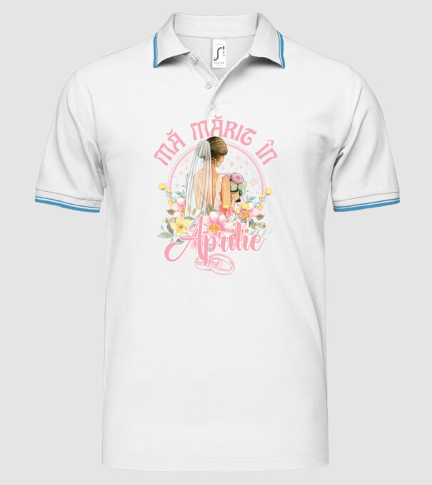 mă mărit - în aprilie model alb pe tricou