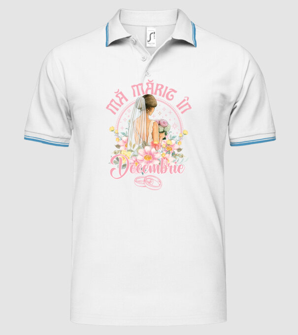 mă mărit - în decembrie model alb pe tricou