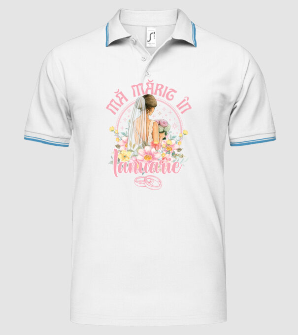 mă mărit - în ianuarie model alb pe tricou