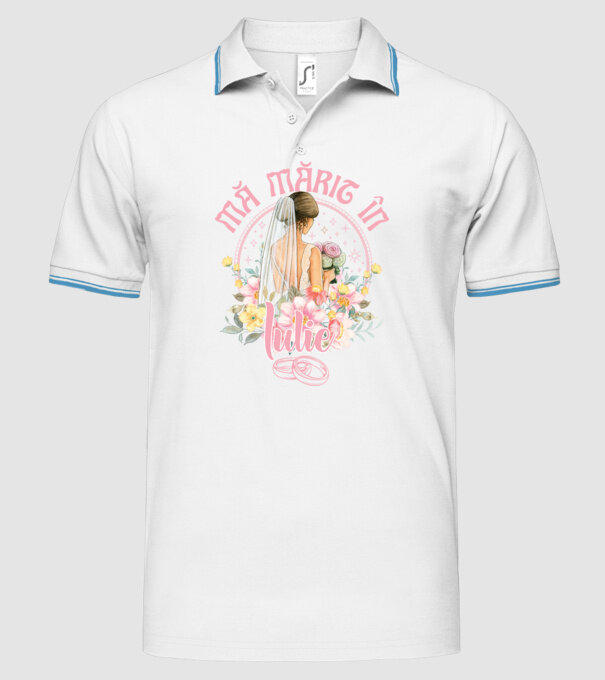 mă mărit - în iulie model alb pe tricou