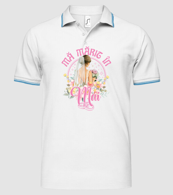 mă mărit - în mai model alb pe tricou