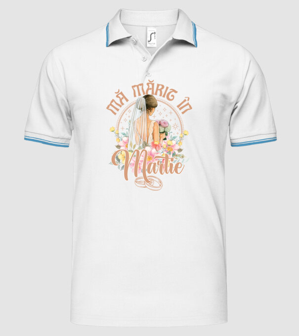 mă mărit - în martie model alb pe tricou
