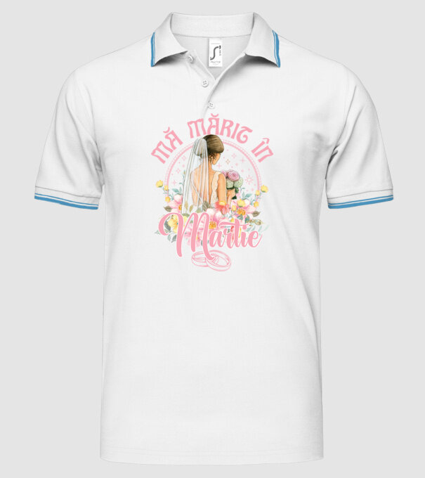 mă mărit - în martie model alb pe tricou