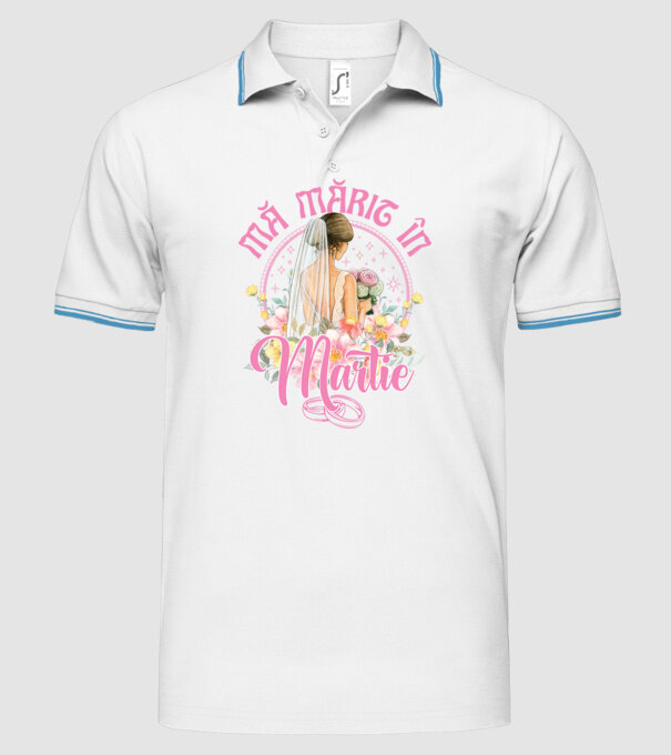 mă mărit - în martie model alb pe tricou