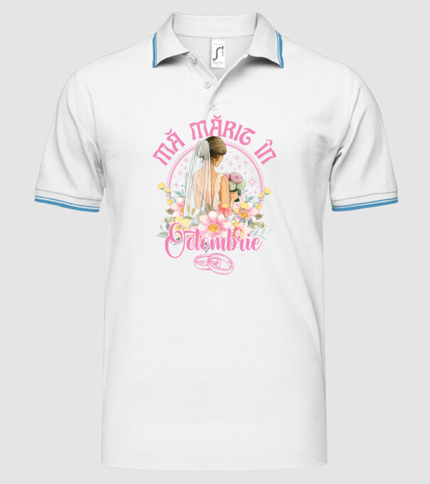 mă mărit - în octombrie model alb pe tricou