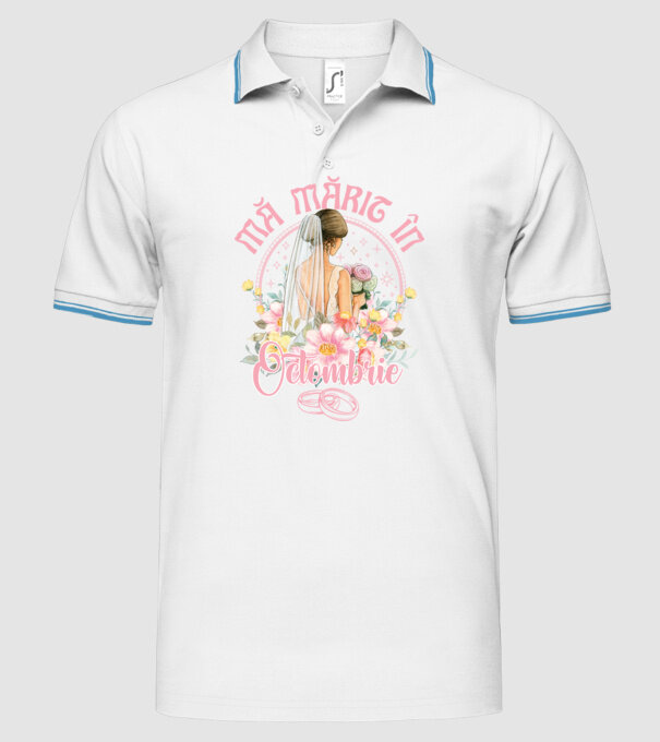 mă mărit - în octombrie model alb pe tricou