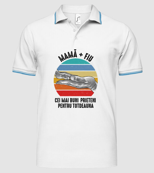 Mamă + fiu - Cei mai buni prieteni pentru totdeauna model alb pe tricou