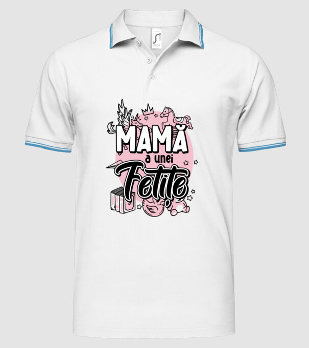 Mamă a unei fetițe model alb pe tricou