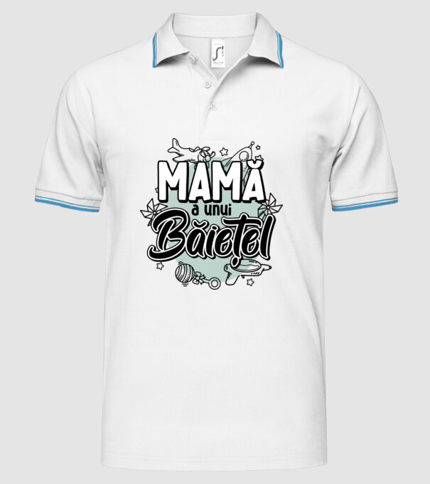 Mamă a unui băiețel model alb pe tricou