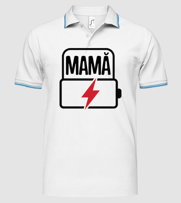 Mamă la încărcat model alb pe tricou