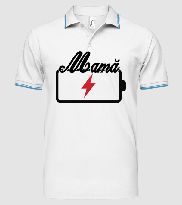 Mamă la încărcat model alb pe tricou