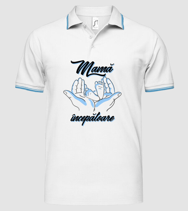 Mamă începătoare model alb pe tricou