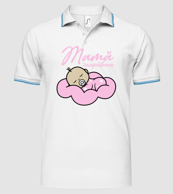 Mamă începătoare model alb pe tricou