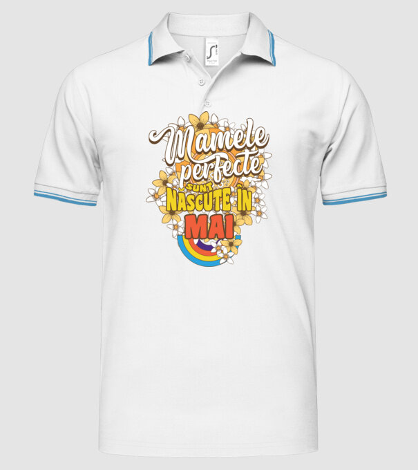 Mamele perfecte sunt născute în mai. model alb pe tricou