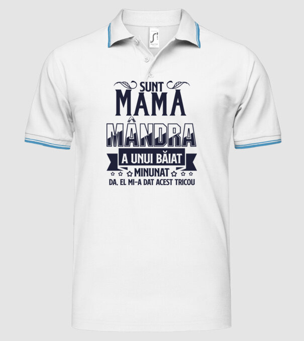 Sunt mama mândră a unui băiat minunat - da, el mi-a dat acest tricou model alb pe tricou