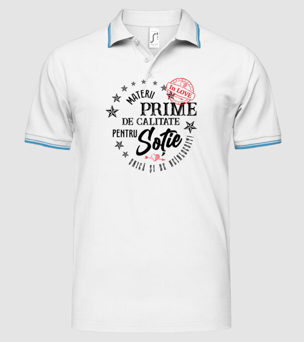 Materii prime de calitate pentru soție model alb pe tricou