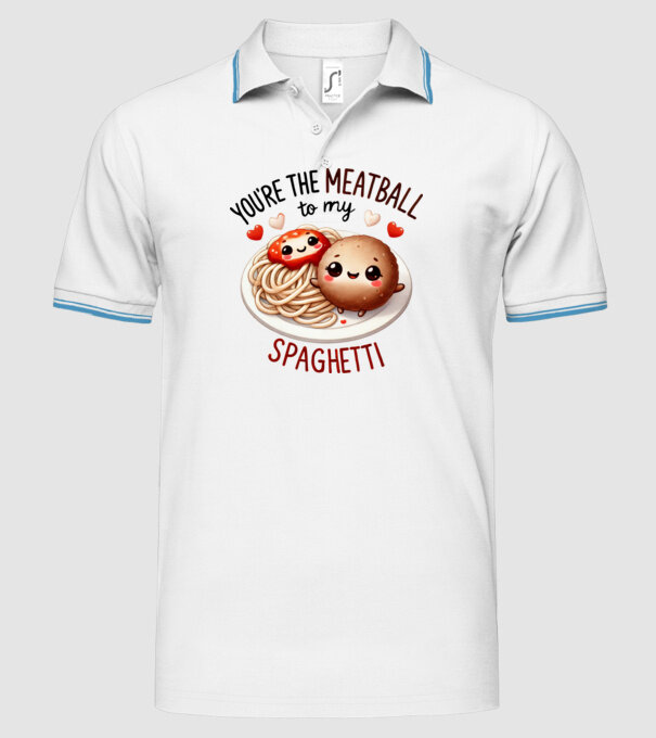 Meatball to my Spaghetti model alb pe tricou