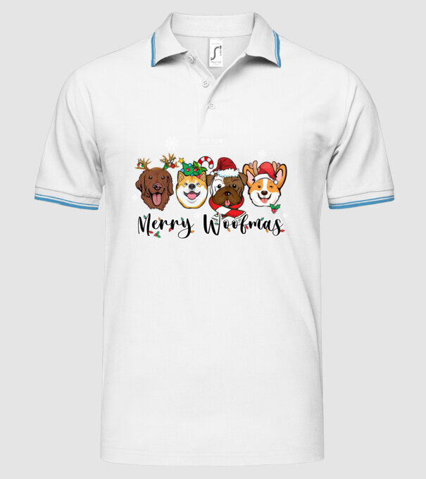 Merry woofmas 2 model alb pe tricou