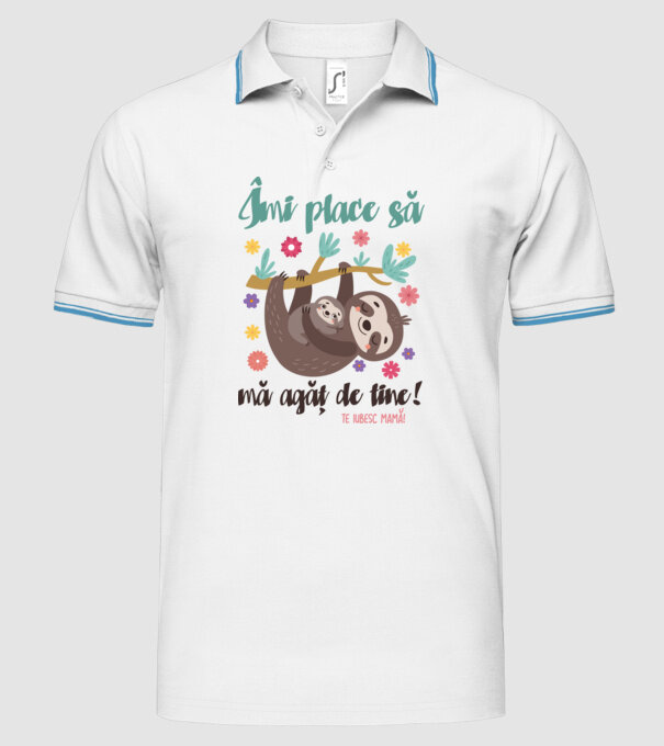 Îmi place că te agăți de mine! model alb pe tricou