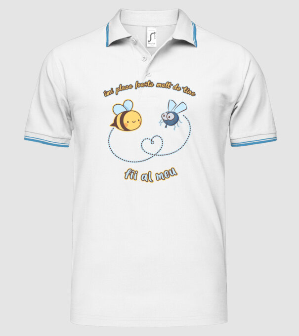 îmi place foarte mult de tine - fii al meu model alb pe tricou