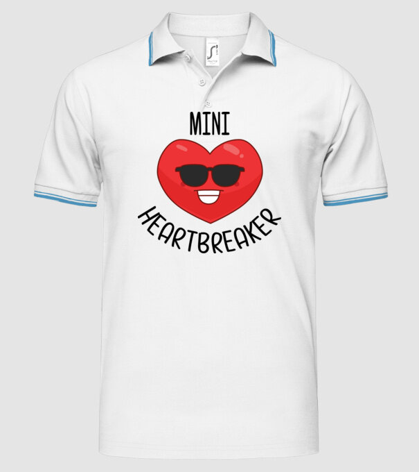 mini heartbreaker model alb pe tricou