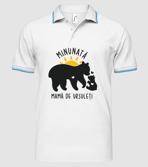 Minunată mamă de ursuleți model alb pe tricou