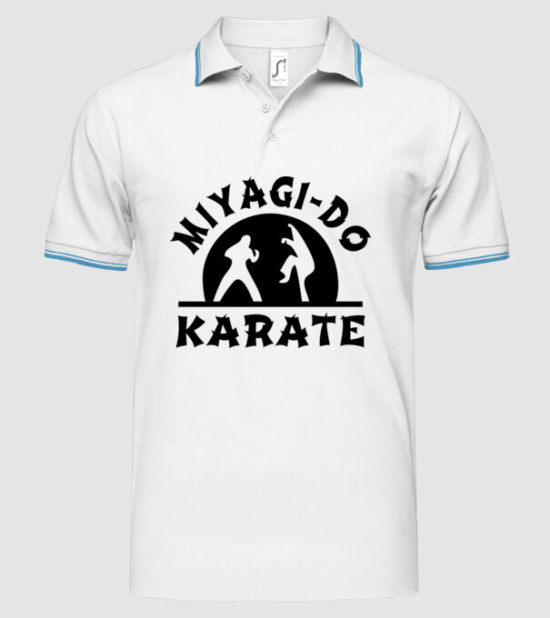 Miyagi-do karate black model alb pe tricou