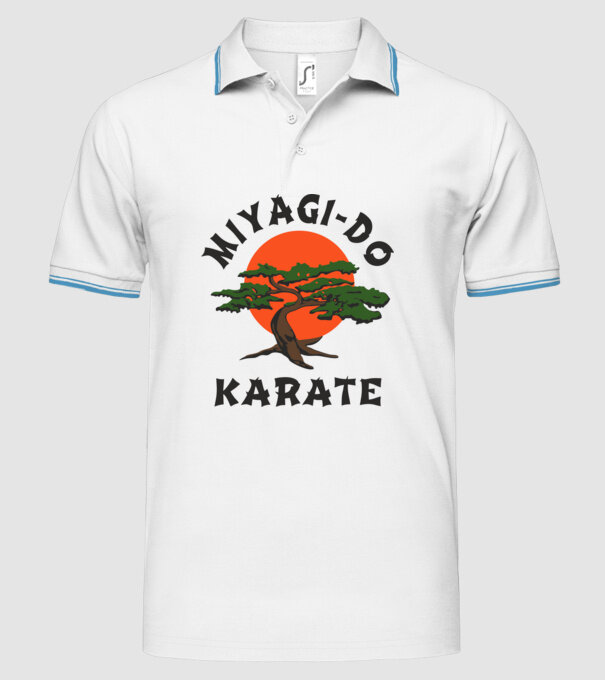 Miyagi-do karate cobra kai model alb pe tricou