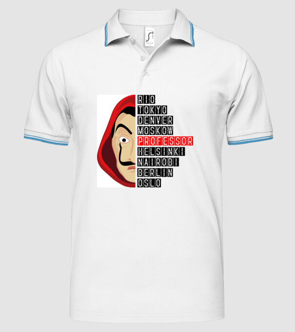 money heist cities model alb pe tricou