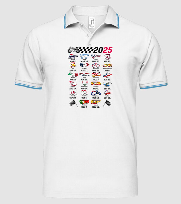 MOTOGP 25 CALENDAR alb model alb pe tricou