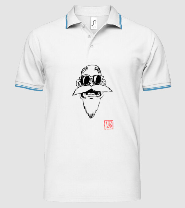 muten roshi art model alb pe tricou