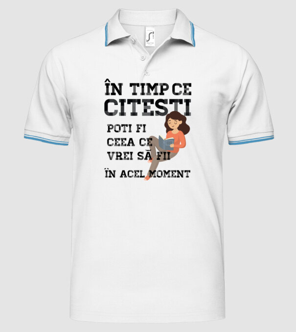 în timp ce citești poți fi ceea ce vrei să fii - în acel moment model alb pe tricou