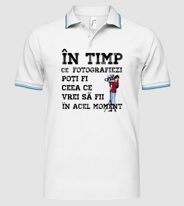 în timp ce fotografiezi poți fi ceea ce vrei să fii - în acel moment model alb pe tricou