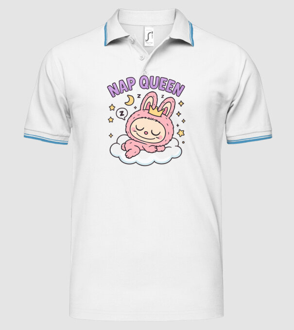 Nap Queen model alb pe tricou