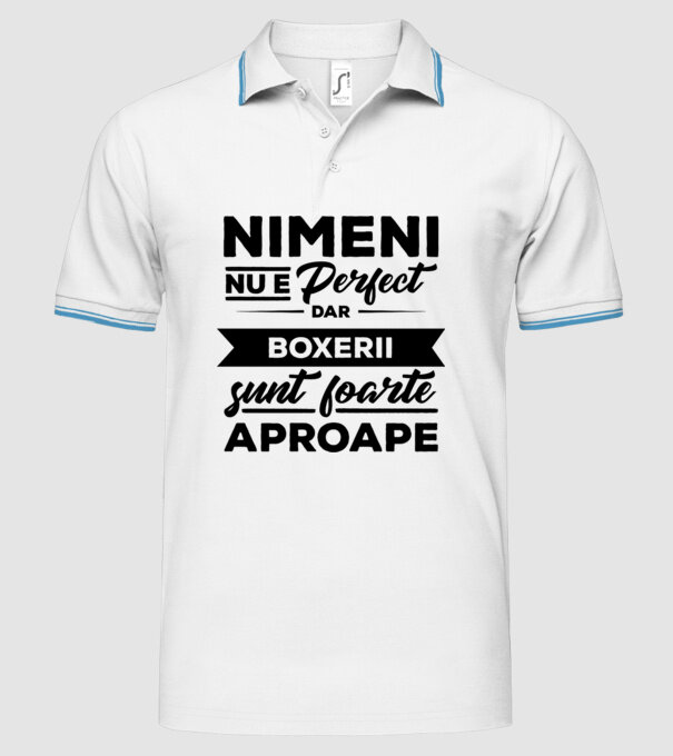nimeni nu e perfect, dar boxerii sunt foarte aproape model alb pe tricou