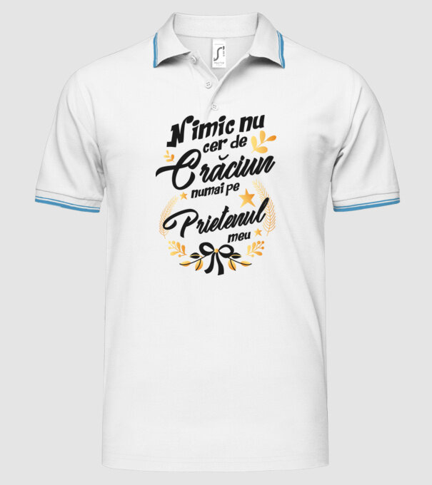 nimic nu cer de Crăciun, numai pe prietenul meu model alb pe tricou