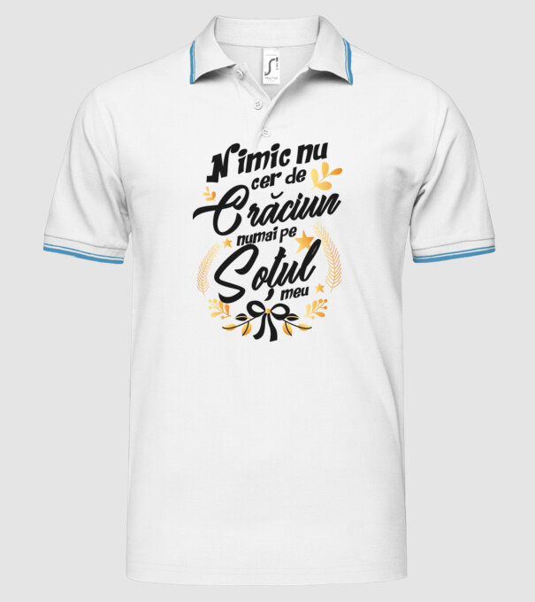 nimic nu cer de Crăciun, numai pe soțul meu model alb pe tricou