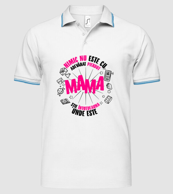 nimic nu este cu adevărat pierdut, mama știe întotdeauna unde este model alb pe tricou