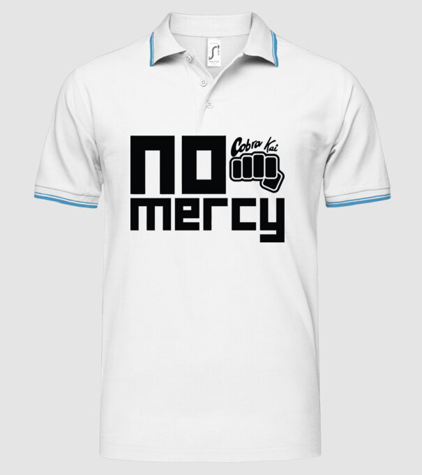 No mercy cobra kai model alb pe tricou