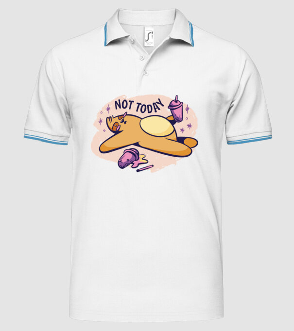 Not today model alb pe tricou