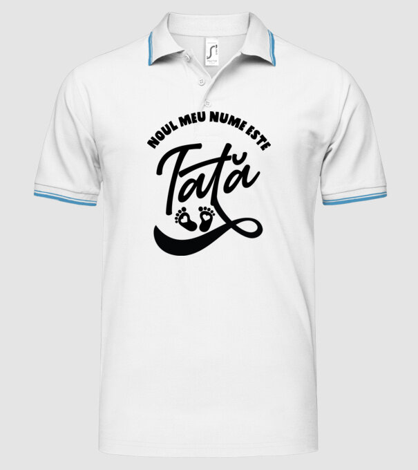 Noul meu nume este Tată model alb pe tricou