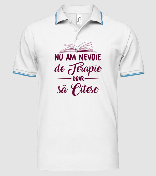 nu am nevoie de terapie, doar să citesc model alb pe tricou