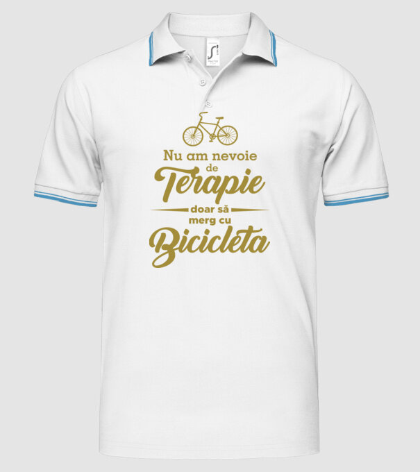nu am nevoie de terapie, doar să merg cu bicicleta model alb pe tricou