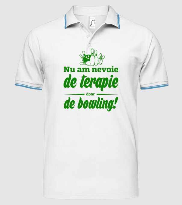 nu am nevoie de terapie doar de bowling model alb pe tricou