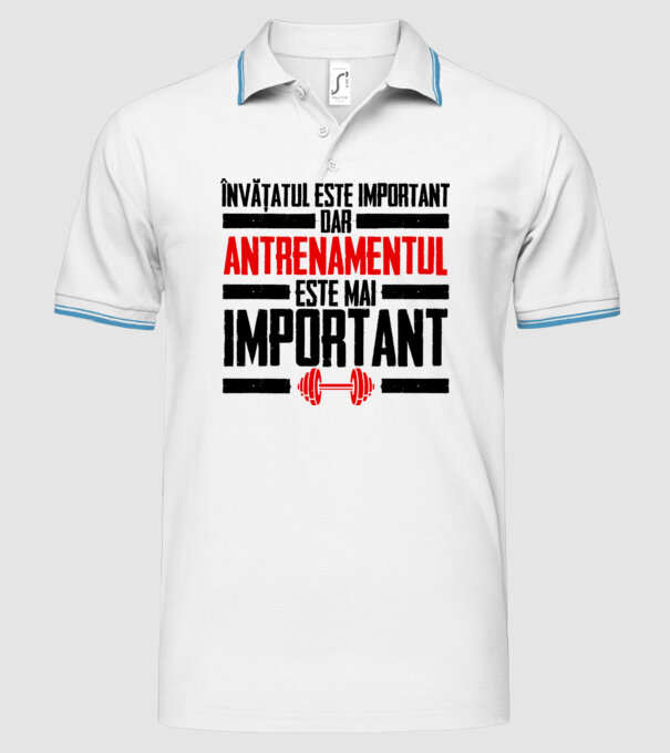 învățatul este important, dar antrenamentul este mai important model alb pe tricou