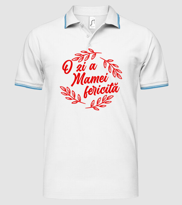 O zi a mamei fericită model alb pe tricou