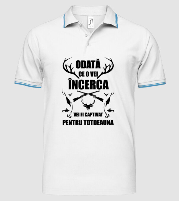 odată ce o vei încerca, vei fi captivat pentru totdeauna model alb pe tricou