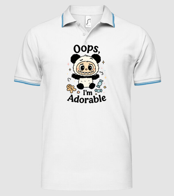 Oops, I'm adorable model alb pe tricou