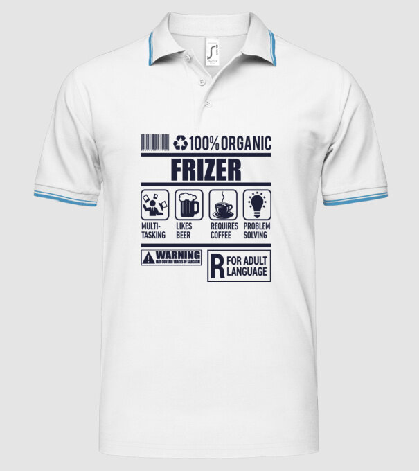Organic_FRIZER model alb pe tricou