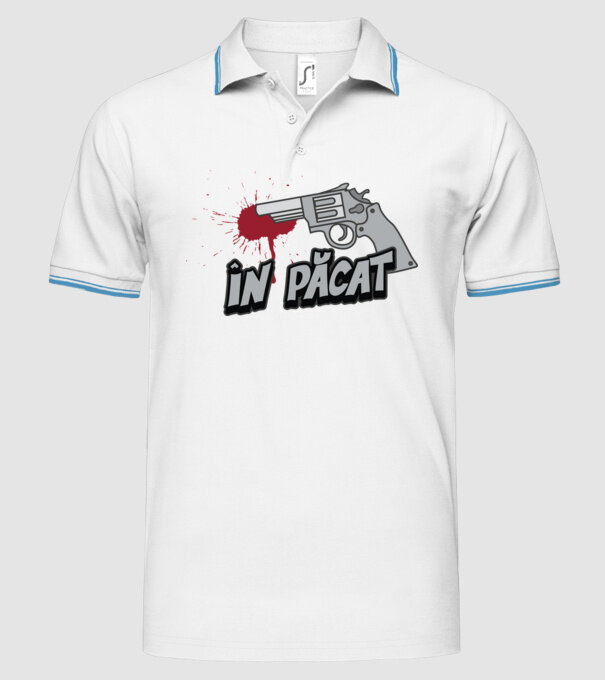 în păcat model alb pe tricou